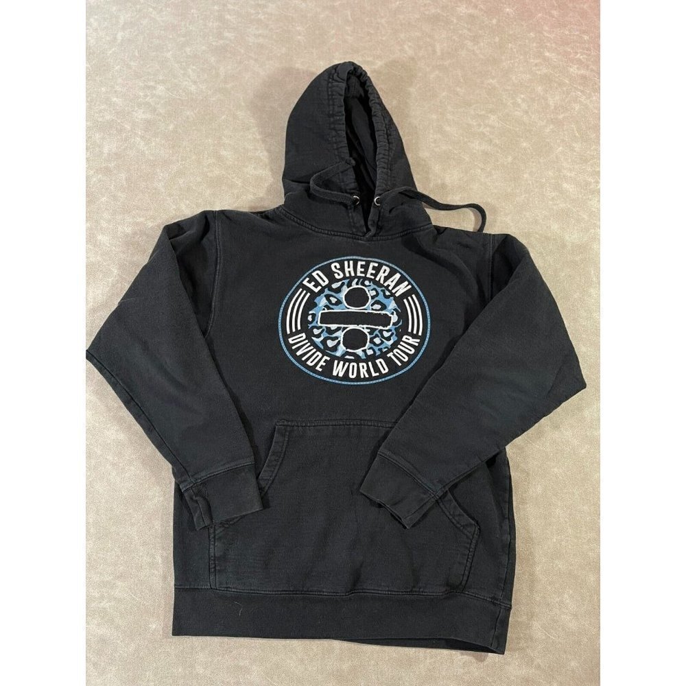 Ed Sheeran Adult Drawstring Hoodie Leopard Stamp Divide‎ World Tour Black Small